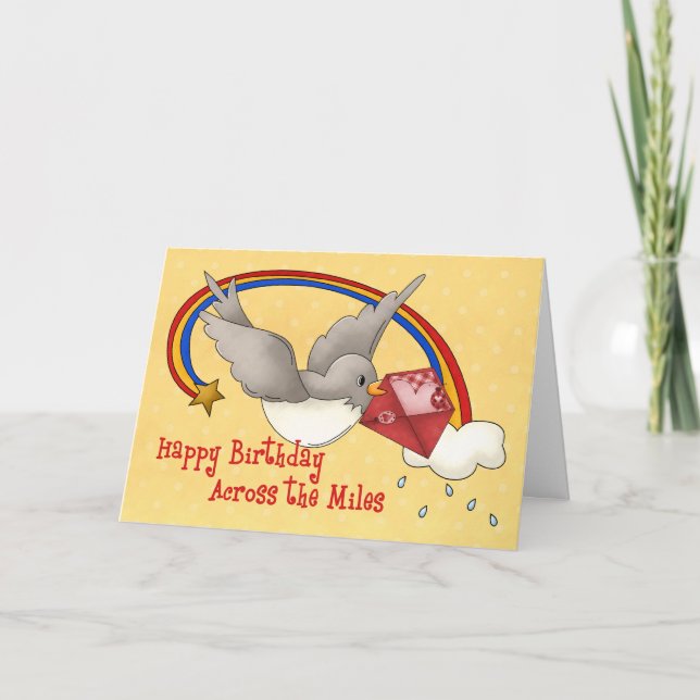 Cartão Pássaro Arco-Íris através do Milho (Frente)