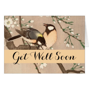 Cartão Pássaro asiático japonês (Chickadebird)