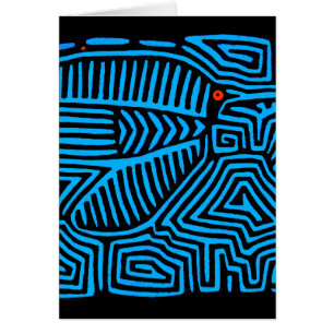 Cartão Pássaro Azul Indiano Kuna