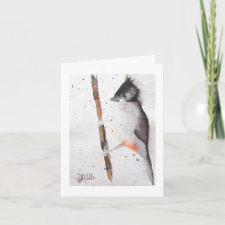 Cartão Pássaro Bonito Aquarela Natal