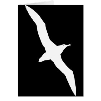 Cartão Pássaro branco do albatroz em vôo