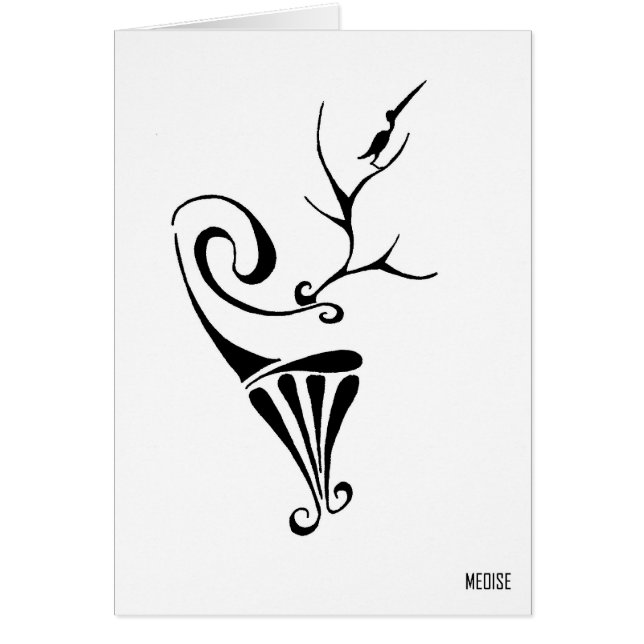 Cartão Pássaro cadeira (BIRD carne) (Frente)