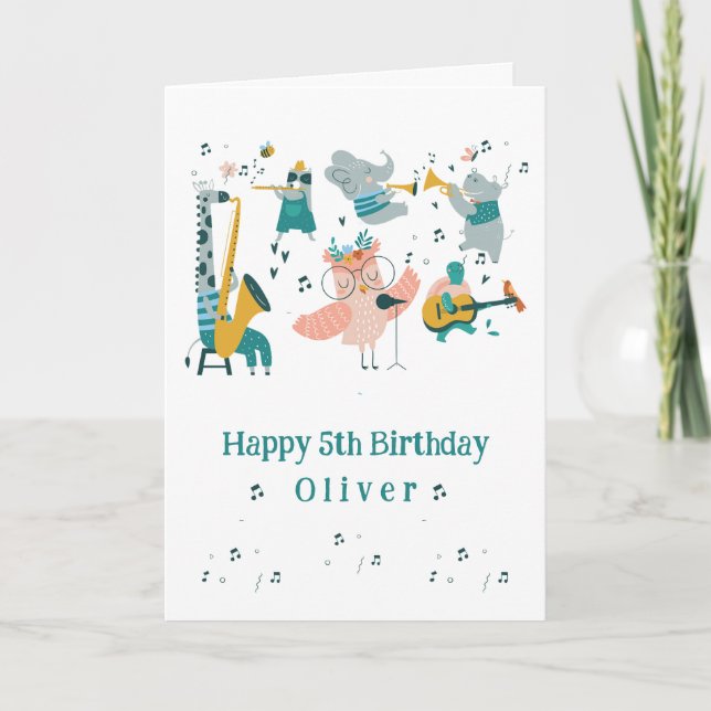 Cartão Pássaro Canino Rosa com Banda Animal (Frente)