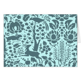 Cartão Pássaro, cervo, padrão de pessoas de árvores