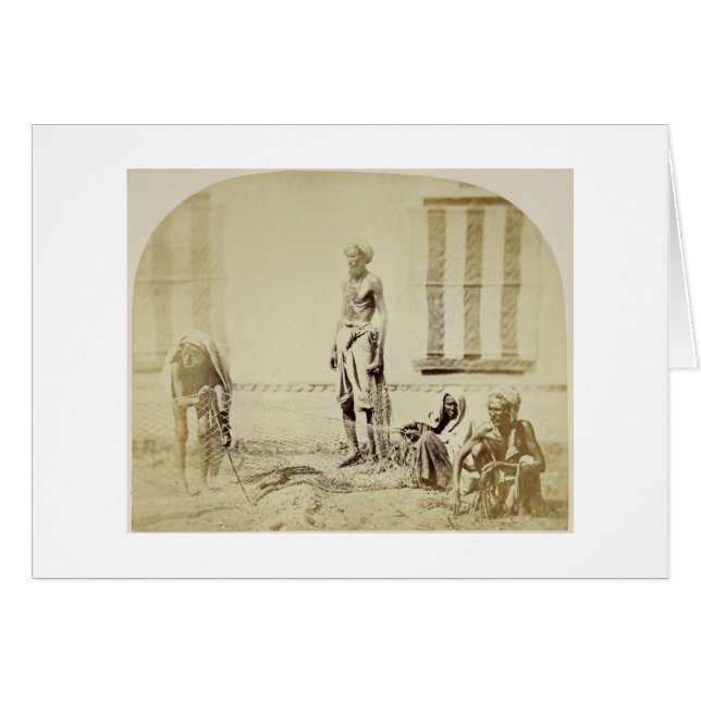 Cartão Pássaro-Coletores, baixa casta Hindus em Deli, 19o (Frente Horizontal)