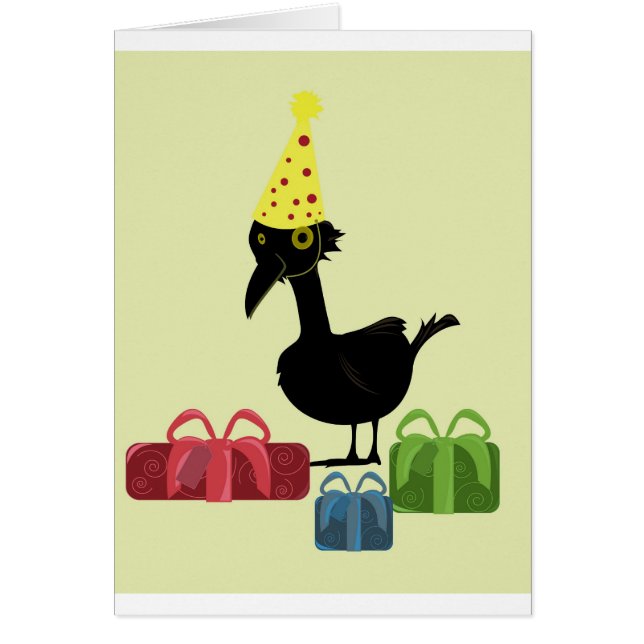 Cartão Pássaro com presentes (Frente)