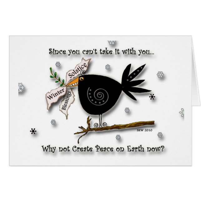 Cartão Pássaro da paz (Frente horizontal)