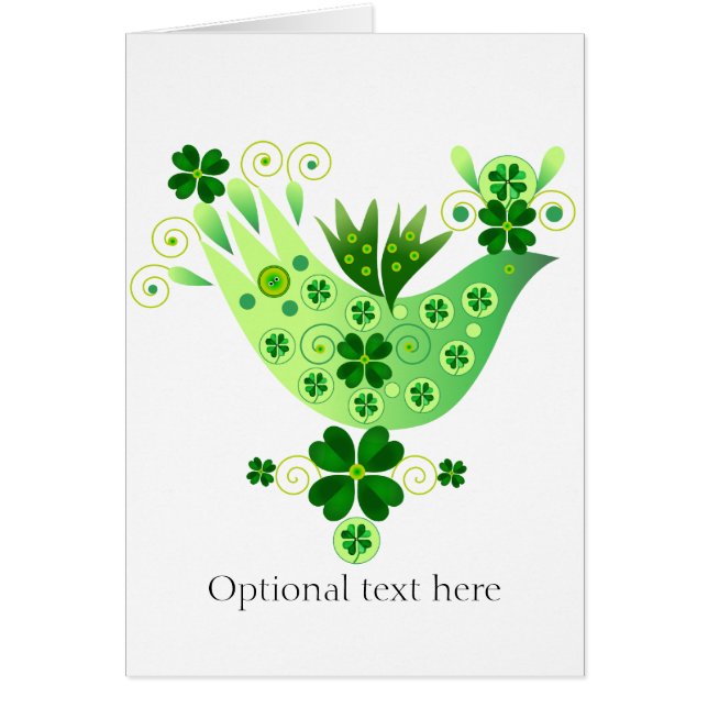 Cartão Pássaro da Sorte Irlandês (Frente)