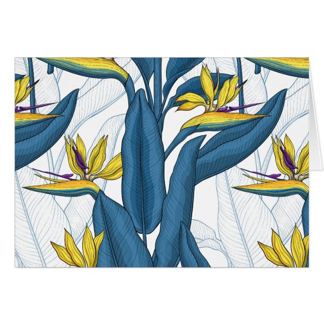 Cartão Pássaro das flores do paraíso em branco (Frente Horizontal)