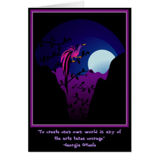 Cartão Pássaro de paraíso enluarada