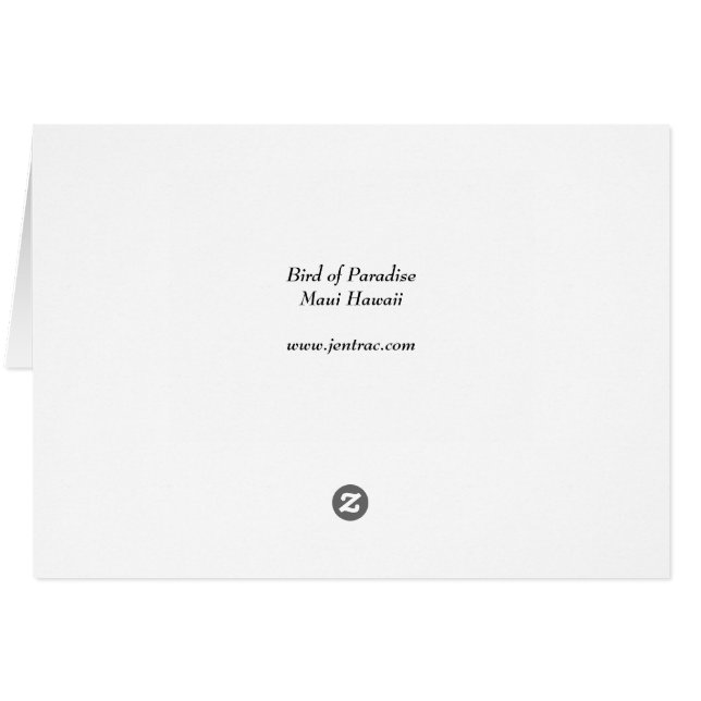 Cartão Pássaro de paraíso - Maui Havaí (Verso Horizontal)