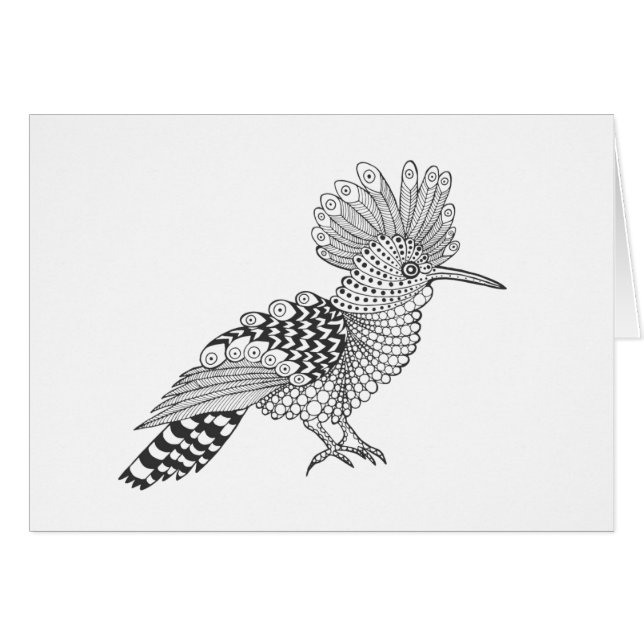 Cartão Pássaro do estilo (Frente Horizontal)