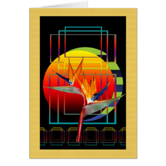 Cartão Pássaro do Strelitzia da flor de paraíso