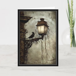 Cartão Pássaro Halloween Em Um Lanterna Arthur Rackham