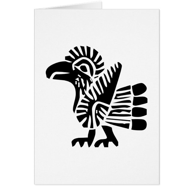 Cartão Pássaro, hieróglifo mexicano (Maya) (Frente)