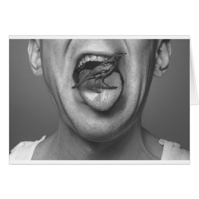 Cartão Pássaro na boca (Frente Horizontal)