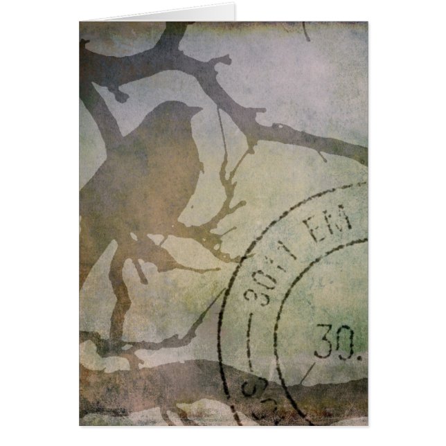 Cartão Pássaro na ramificação 2 (Frente)