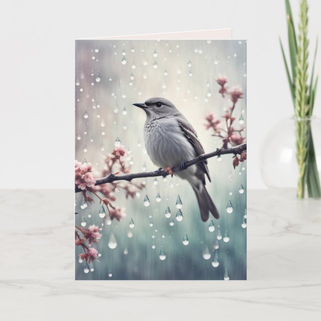 Cartão Pássaro na Simpatia da Chuva (Frente)