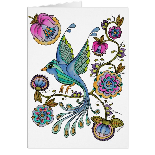 Cartão Pássaro no paraíso (Frente)