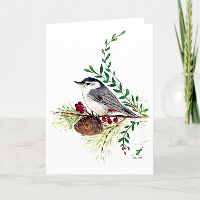 Cartão Pássaro Nuthatch (Nuthatch Bird Card from Jenn's Emporium. )