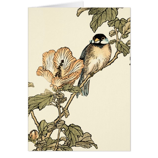 Cartão Pássaro Oriental Empoleirado no Branch (Frente)