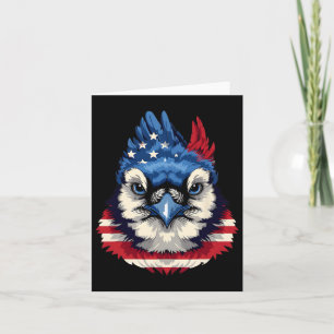 Cartão Pássaro Patriótico Azul Jay, Bandeira Americana, F