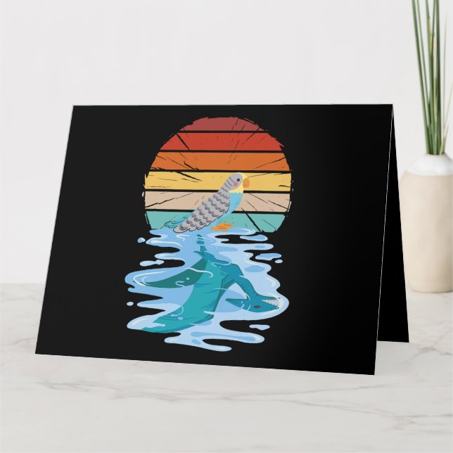 Cartão Pássaro periquito engraçado venenoso com reflexo d (Frente)