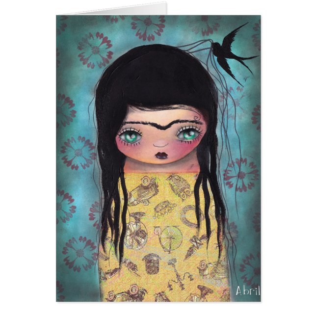 Cartão Pássaro preto (Frente)