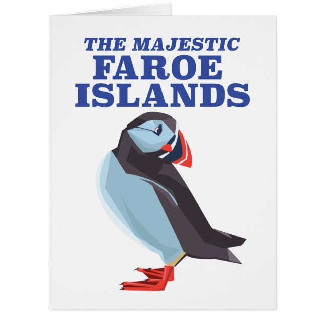 Cartão Pássaro Puffin das Ilhas Faroé (Frente)