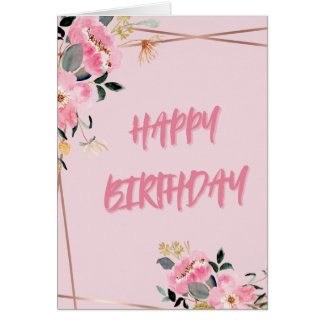 Cartão Pássaros cor-de-rosa