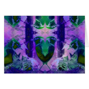 Cartão Pássaros cor-de-rosa - violetas & ciclo