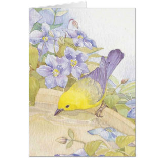 Cartão pássaros da aguarela