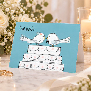 Cartão Pássaros de Amor Casamento Noiva e Noivo Parabéns