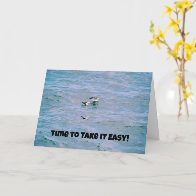 Cartão Pássaros de Gaivota no Retimento de Relaxamento do (Flor Amarela)