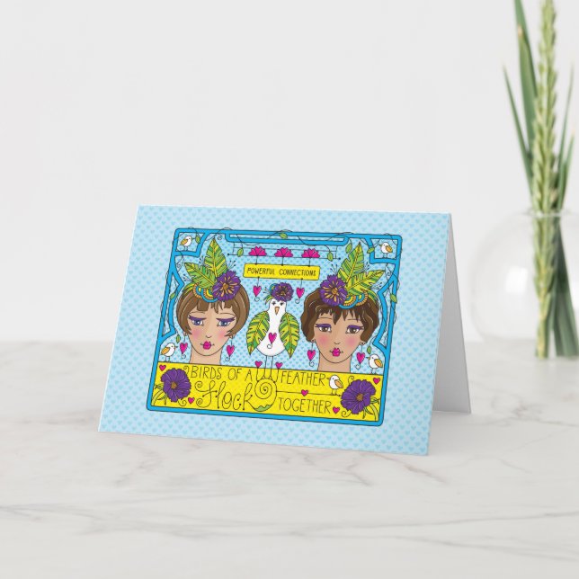 Cartão Pássaros De Uma Pena_Saudação (Frente)