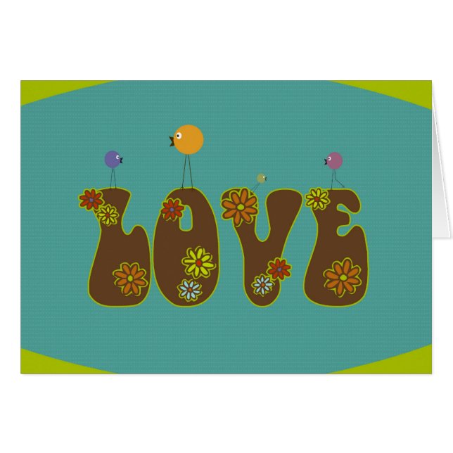 Cartão Pássaros do amor (Frente horizontal)