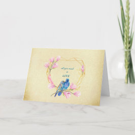 Cartão Pássaros do Amor no Dia dos Namorados