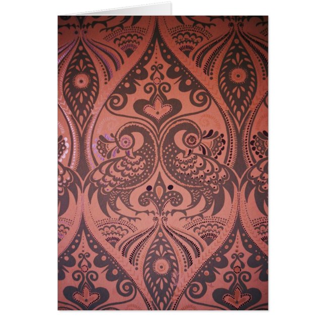 Cartão Pássaros Do Amor Padrão Em Couro (Frente)