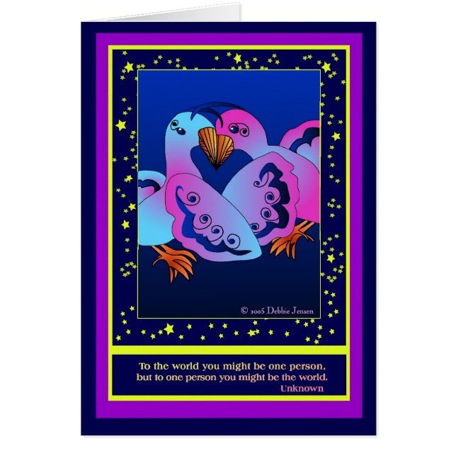 Cartão Pássaros do amor por Debbie Jensen (Frente)