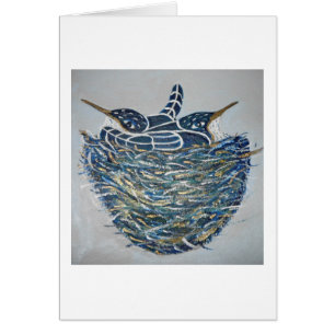 Cartão pássaros do assentamento