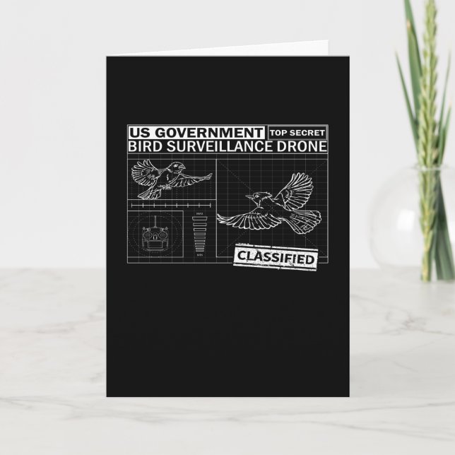 Cartão Pássaros não são verdadeiros - Engraçados observan (Frente)