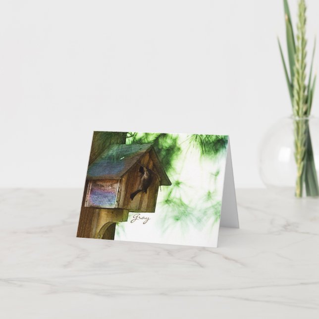 Cartão Pássaros Notecards do quintal (Frente)