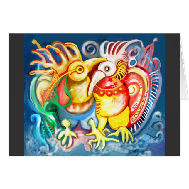 Cartão Pássaros Precolumbian (Frente Horizontal)