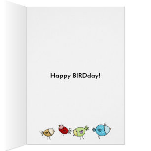 Cartão Pássaros Whimsical Coloridos - Personalizáveis