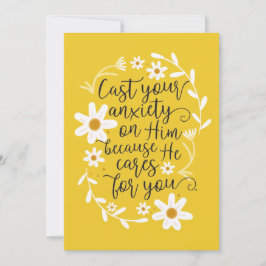 Cartão Passe sua ansiedade com ele porque ele se preocupa