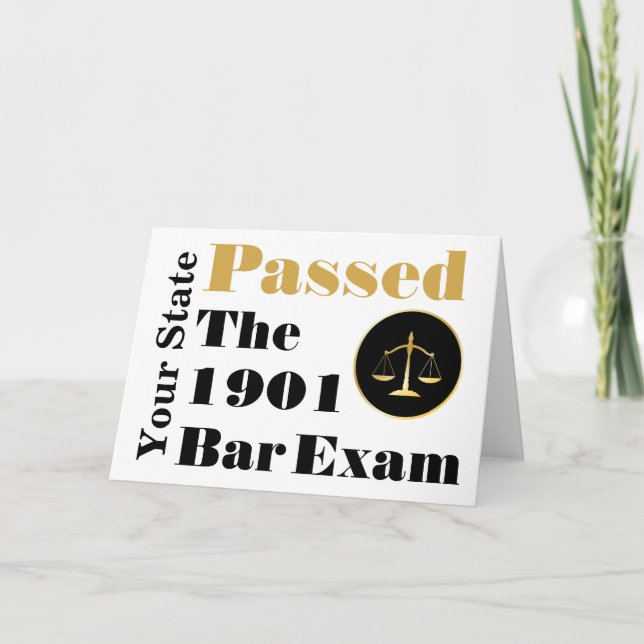 Cartão Passed the Bar Exam (Customize State & Year) (Frente)
