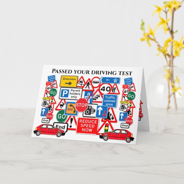 Cartão Passed your Driving Test ~ Congratulations! (Flor Amarela)