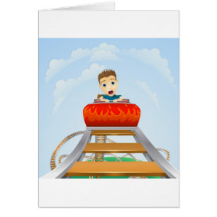 Cartão Passeio assustador no roller coaster