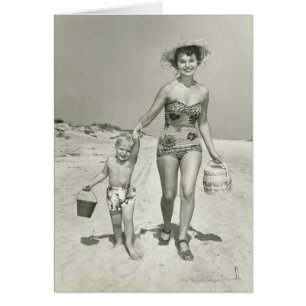 Cartão Passeio da mãe e do filho