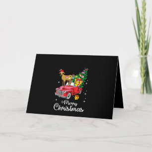 Cartão Passeio de Cabra Carro Vermelho Natal